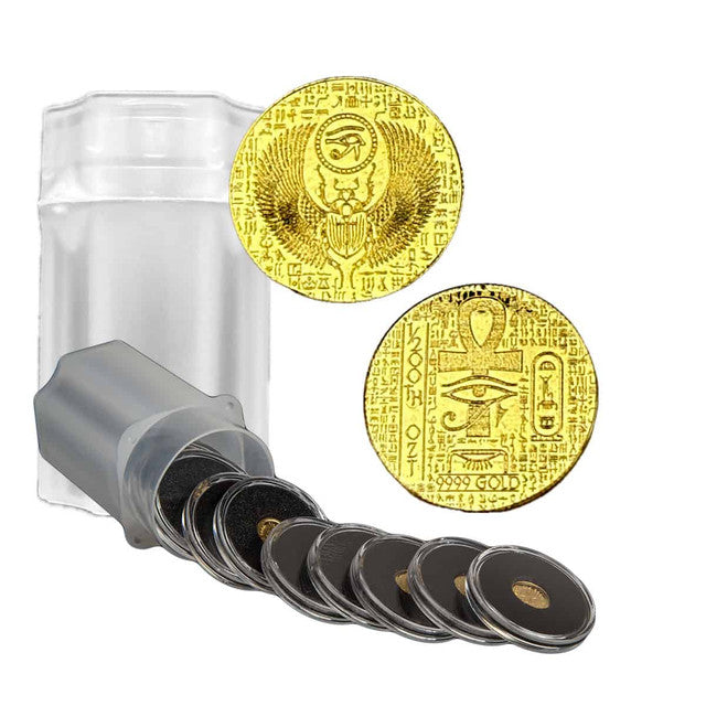 1/200 oz .9999 Fine Gold Round - Monarch - Egyptian Scarab (Sealed in Capsule)