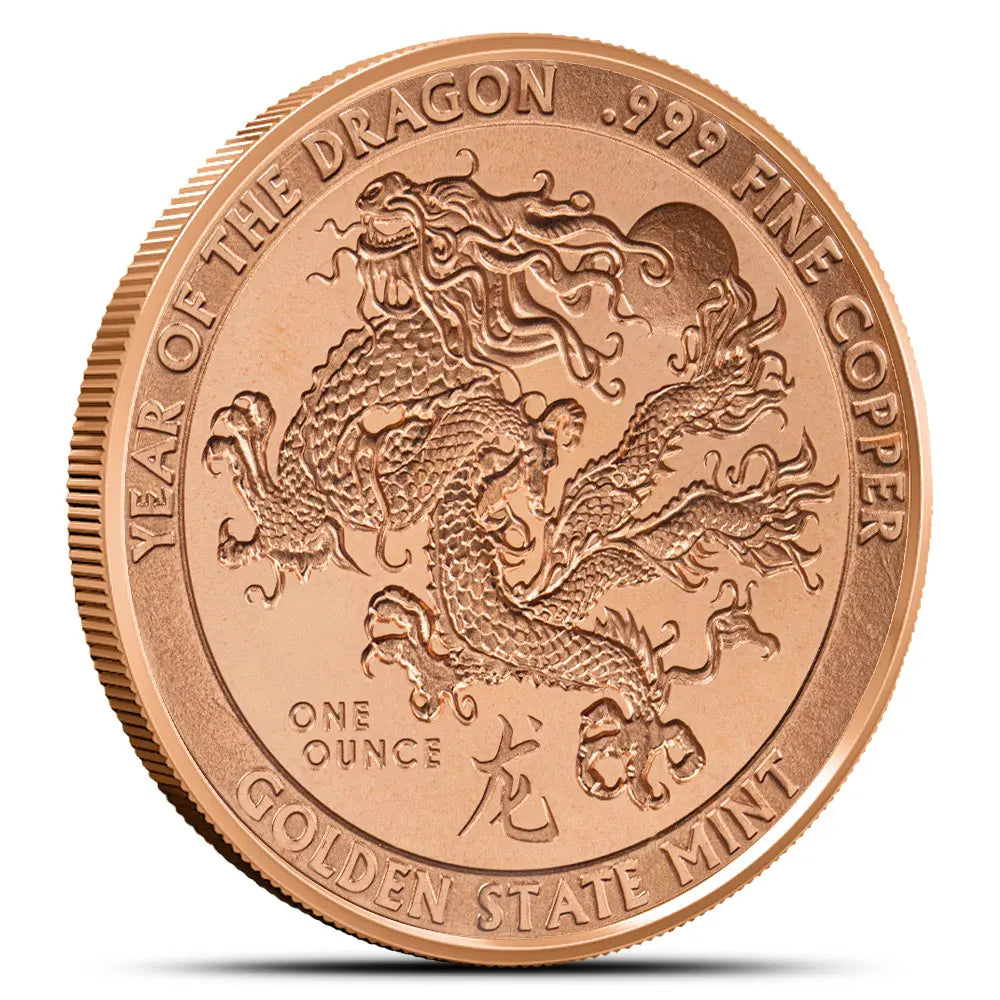 1 oz GSM Year of the Dragon Copper Round (New)
