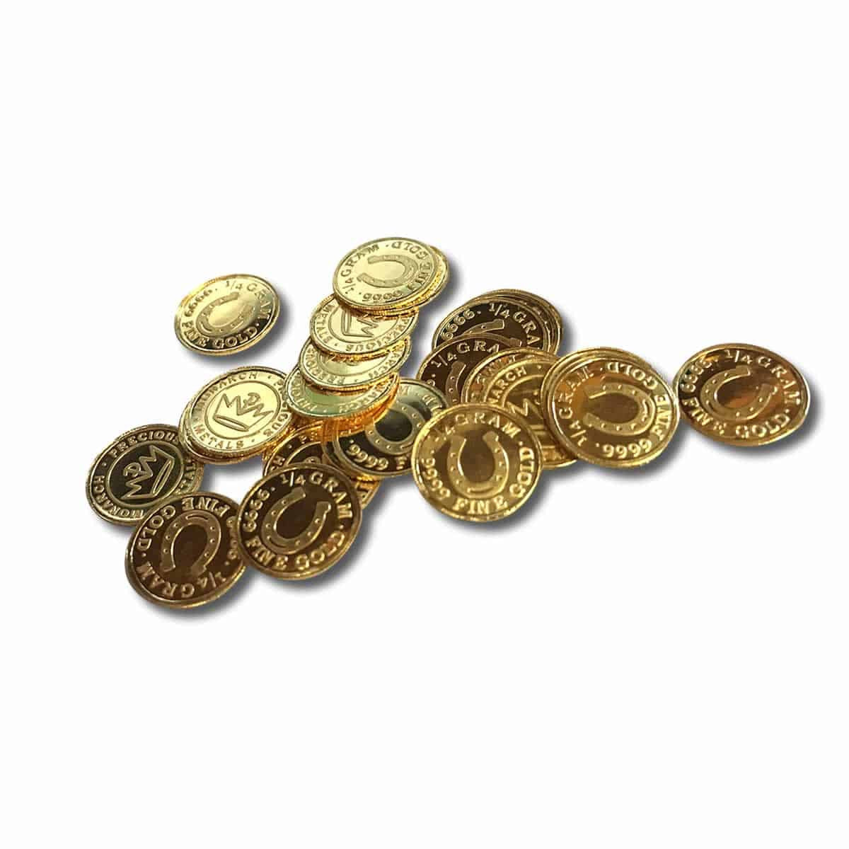 1/4 Gram .9999 Fine Gold Round - Monarch - Lucky Horseshoe (Sealed in Capsule)
