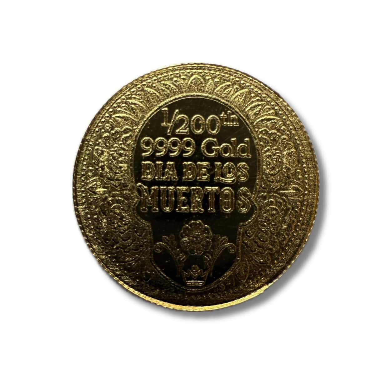 1/200 oz .9999 Fine Gold Round - Monarch - Day of the Dead Rose Skull (Sealed in Capsule)
