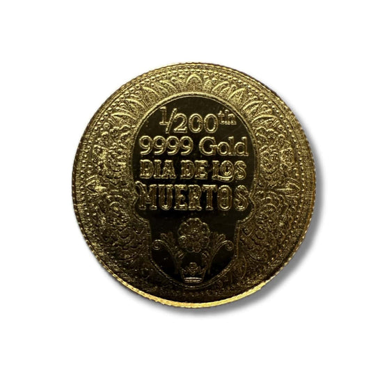 1/200 oz .9999 Fine Gold Round - Monarch - Day of the Dead Rose Skull (Sealed in Capsule)
