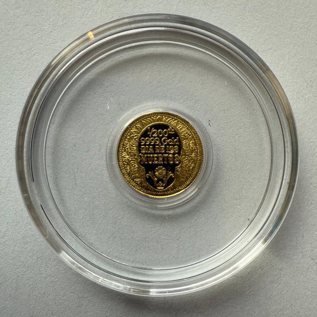 1/200 oz .9999 Fine Gold Round - Monarch - Day of the Dead Rose Skull (Sealed in Capsule)