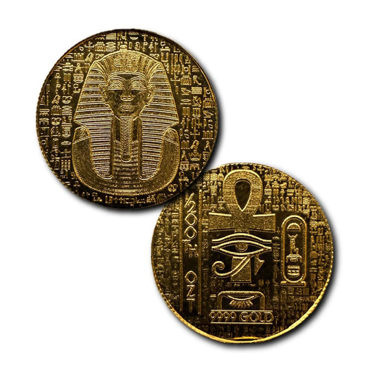 1/200 oz .9999 Fine Gold Round - Monarch - Egyptian King Tut (Sealed in Capsule)