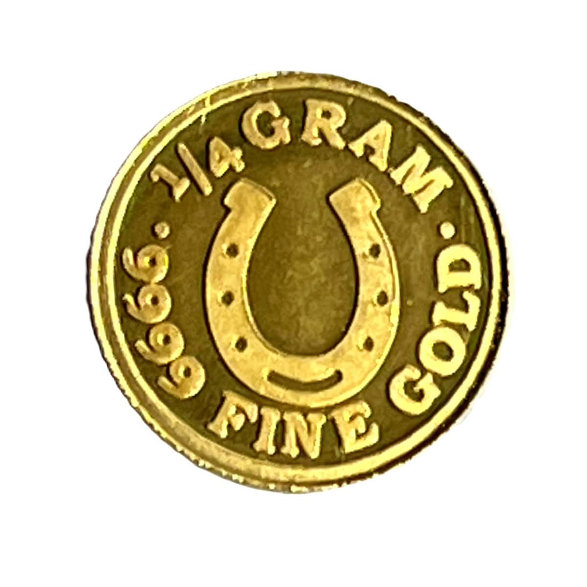 1/4 Gram .9999 Fine Gold Round - Monarch - Lucky Horseshoe (Sealed in Capsule)