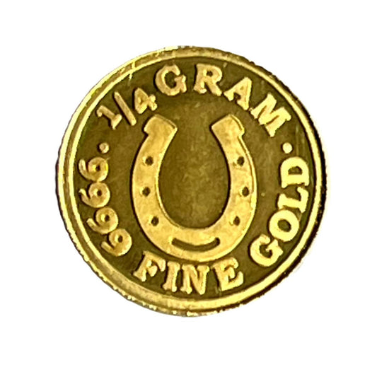 1/4 Gram .9999 Fine Gold Round - Monarch - Lucky Horseshoe (Sealed in Capsule)