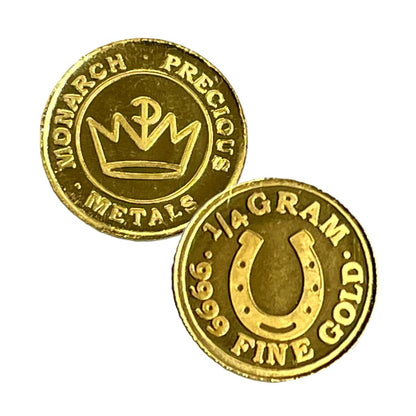 1/4 Gram .9999 Fine Gold Round - Monarch - Lucky Horseshoe (Sealed in Capsule)