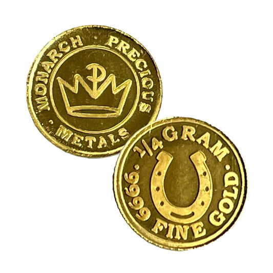 1/4 Gram .9999 Fine Gold Round - Monarch - Lucky Horseshoe (Sealed in Capsule)