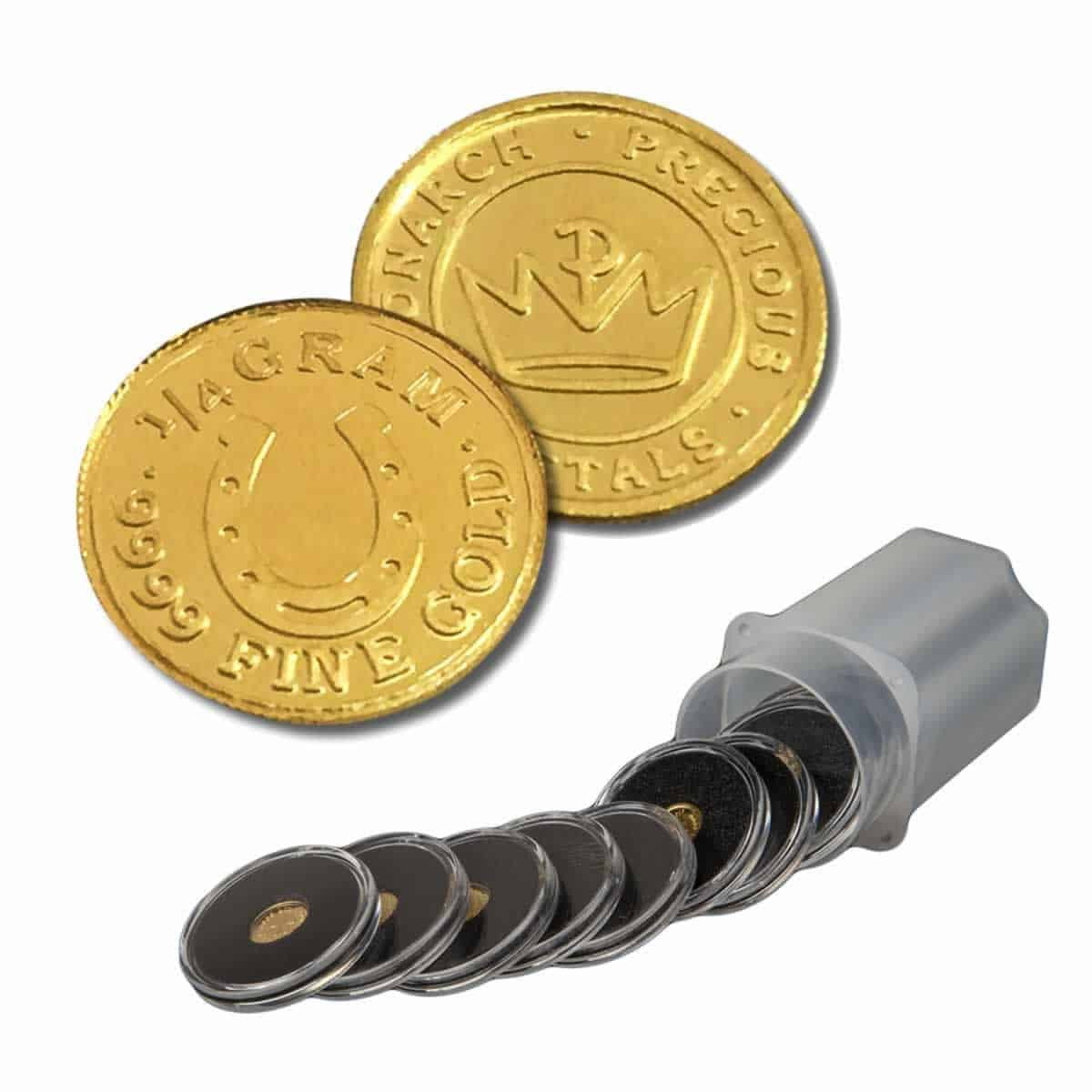 1/4 Gram .9999 Fine Gold Round - Monarch - Lucky Horseshoe (Sealed in Capsule)